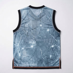 Uniformes de Baloncesto Personalizados al por Mayor, Sublimación Completa, Impresión Digital, Camiseta y Pantalones Cortos para Hombre, Uniforme Deportivo sin Mangas - Product Image 3