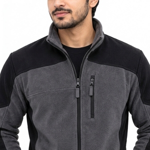 Veste zippée en polaire respirante et élastique pour homme, fabriquée en tissu polaire chaud, coupe décontractée, fermeture éclair avant durable - Product Image 5
