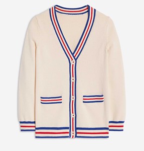 เสื้อคาร์ดิแกนคอวีสไตล์เรโทรระบายอากาศได้ดีสำหรับผู้ชาย ลายทางแบบวาร์ซิตี้ ให้ลุคคลาสสิกแบบนักเรียนชาย - Product Image 3