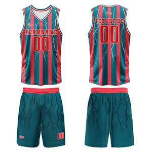 <b>Athletic</b> Cut Jersey with Matching Shorts Tournament Ready Basketball Uniform Moisture Control Fabric Sportswear - Product Image 1