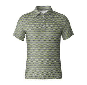 Polo de Golf Personalizado para Hombre, Tejido que Absorbe la Humedad, Manga Corta, Ropa Deportiva de Alto Rendimiento con Moderno Patrón en Zigzag - Product Image 1