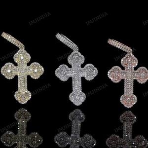 Pendentif croix personnalisé, pendentif croix serti de pierres, pendentif hip hop, pendentif serti de pierres, pendentif pour homme, moissanite, argent 925 - Product Image 5