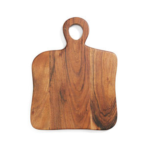 Planche à découper en bois d'acacia durable, petite planche de service incurvée, finition naturelle, planche à découper de cuisine avec trou pour la poignée - Product Image 6