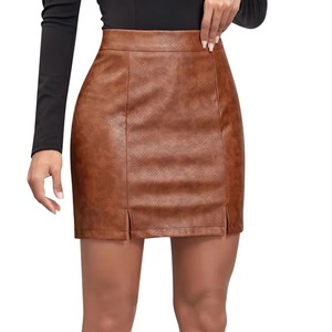 Nueva Falda de Invierno de Pana y Cuero Genuino para Mujer, Diseño en Línea A, Estilo Urbano, Personalizable - Product Image 2