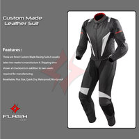 Traje de Motociclismo de Cuero Personalizado, Transpirable, para Invierno, Diseño Personalizado, Traje de Carreras Negro y Blanco