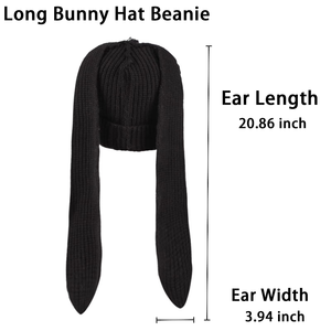 Bonnet d'hiver personnalisé en tricot avec oreilles de lapin, style unique, jacquard respirant - Product Image 3