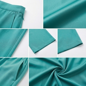 ชุดออกกำลังกายแบบใหม่เอวกลางสีพื้น ชุดโยคะสำหรับผู้หญิง กางเกงโยคะขาตรง - Product Image 5