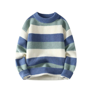 Pull en laine tricoté 240g sans logo pour homme, style décontracté chaud pour l'hiver, avec patchwork anti-boulochage personnalisé par trois fabricants OEM internationaux - Product Image 2