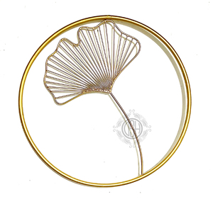 Juego de 3 Adornos Metálicos de Pared con Hojas de Ginkgo Doradas, Decoración Redonda de Hierro para Colgar en la Sala de Estar, Pasillo, Dormitorio y Decoración del Hogar. - Product Image 4