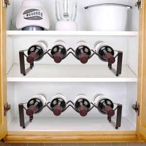 Modern Metal Countertop Wine <b>Rack</b> Stylish <b>Bottle</b> Holder Space-Saving Wine <b>Storage</b> Organizer - Product Image 6