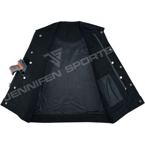 Chaleco de lona 100% algodón para hombre, hecho a medida, para motociclistas, ropa de cuero para clubes de motociclistas y grupos de motociclistas, ideal para el verano. - Product Image 6