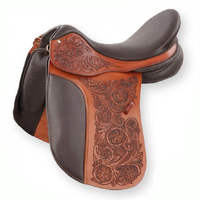 Selle d'équitation polyvalente en cuir confortable avec arceau en bois pour le dressage et l'endurance