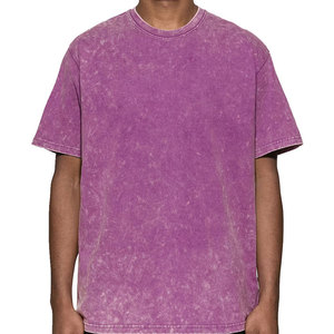 เสื้อยืดคอตตอน 100% แบบวินเทจทรงหลวม คอวี ปี 2026 สั่งทำพิเศษ ล้างสีแบบแอซิดวอช - Product Image 1