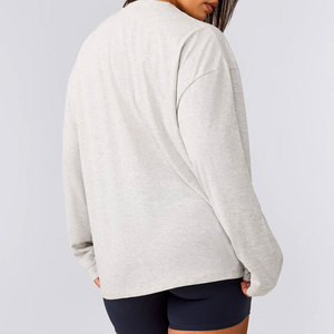 Camiseta Holgada y Transpirable de Manga Larga para Mujer, Personalizable, con Puños Acanalados, Material de Jersey de Algodón, Ropa Deportiva - Product Image 5