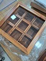 Handgemaakte ecologische houten doos voor gedroogd fruit & masala |   Traditionele houten opbergorganizer uit Uttarakhand |   Keuken cadeau decoratie