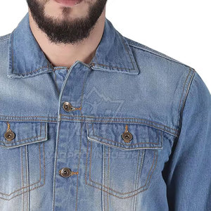 Modern Men Jeans Jacket Casual Streetwear Style Washed Jeans Fabric Comfortable Daily Wear Apparel Street Men Jeans Jacket - Product Image 6