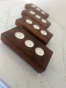 Walnut <b>Tea</b> <b>Light</b> candle Holder - Product Image 3