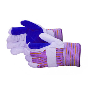 Guantes de Seguridad de Cuero Vacuno de Primera Calidad, Palma Doble Reforzada, Teñidos en Verde, Suaves, Cómodos y Resistentes - Product Image 3