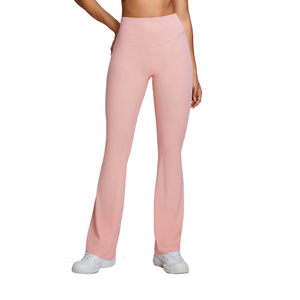 High Quality Yoga <b>Leggings</b> Custom logo Hip Lift Casual Workout Gym <b>Flare</b> Yoga <b>Leggings</b> for Women Stretchy Comfortable Breathable - Product Image 4