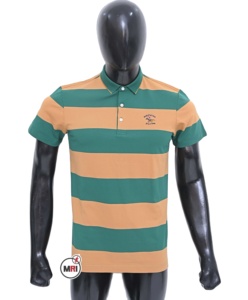 Polo de hombre de calidad superior al por mayor, transpirable, cómodo, diseño a rayas, marca personalizada, logotipo bordado, anti-Pillin - Product Image 1