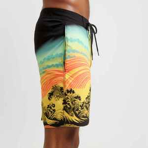 Men's Printed Quick Dry Board <b>Shorts</b> Mid Rise Drawstring Closure Sublimation Transfer Print 100% Polyester Casual Style <b>Swimwear</b> - Product Image 3
