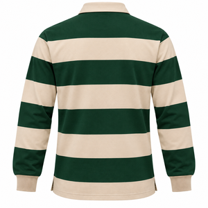 Wholesale <b>Men</b> <b>Long</b> <b>Sleeve</b> Rugby <b>Shirt</b> Heavyweight Striped <b>Polo</b> <b>Shirt</b> Contrast Collar Custom <b>Mens</b> <b>Long</b> <b>Sleeve</b> Rugby Jersey - Product Image 2