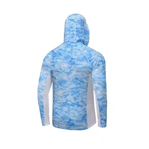 เสื้อฮู้ดดี้กันแดด UPF 50+ สำหรับผู้ชาย แขนยาว แบบสั่งทำโลโก้ได้ MOQ ต่ำ เหมาะสำหรับวิ่งและตกปลา - Product Image 3