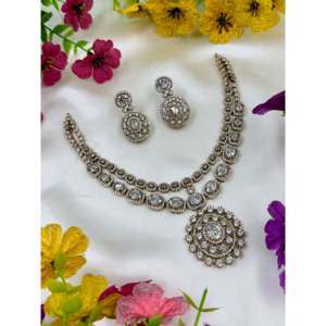 Indian Ethnic Gold Plated Bridal Necklace Set-Neha Victorian Peace Design - Product Image 5