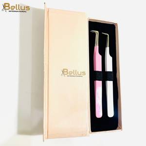 แหนบต่อขนตา Bellus International 45 90 ปลายตรง สแตนเลสสตีล จับถนัดมือ ทนทาน สีทูโทน 4 ชิ้น (ขายส่ง) - Product Image 4