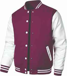 Veste de baseball pour homme avec logo personnalisé, col montant et logo frontal, en tissu toile de laine de haute qualité - Product Image 3