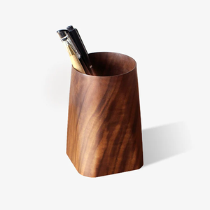 Solid mango Wood Pen Pencil Holder Box Office Accessories <b>Rotating</b> Stationery Organizer Promotional pen Gifts Storage Box - Product Image 1