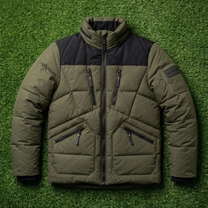 Chaqueta Acolchada Verde Oliva para Hombre, Cuello Alto, Cierre de Cremallera Frontal, Resistente al Viento, Transpirable, de Secado Rápido, Ecológica, Informal para Invierno - Product Image 6
