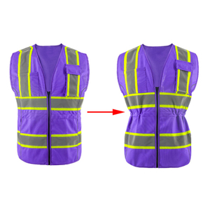 Chaleco de Seguridad Reflectante de Alta Calidad en Dos Tonos con Múltiples Bolsillos y Franjas de Alta Visibilidad para Uso Laboral - Product Image 6