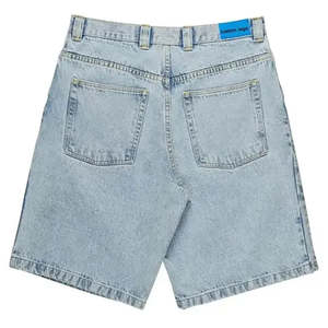 Pantalones cortos de mezclilla clásicos para hombre, estilo vintage, corte ajustado, cierre con botones, pantalones cortos casuales para exteriores - Product Image 3