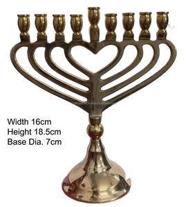 Menorah de latón tallado al por mayor, decoración religiosa para el hogar para oraciones judías de Hanukkah inspiradas en el budismo europeo - Product Image 2