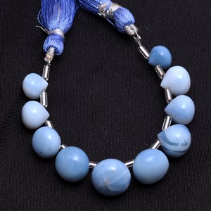 Cuentas de Ópalo AAA+ de 8mm-12mm, Cuentas Suaves en Forma de Cebolla, Ópalo Azul Natural, Piedras Preciosas Semipreciosas Sueltas para la Fabricación de Joyas - Product Image 4