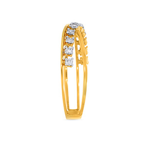 Anillo de Halo Delicado de Oro con Diamantes, Banda Pequeña con Diamantes Brillantes, Anillo de Promesa Apilable - Product Image 4