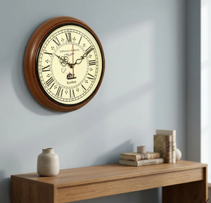 Horloge murale en bois artisanale, vintage, marron, analogique, décorative, pour salon, chambre, bureau, décoration de la maison, silencieuse, sans tic-tac - Product Image 4