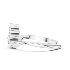 Élégante bague de mariée 0,15 CT avec couronne florale pavée de diamants et halo de lotus pour mariage - Product Image 2