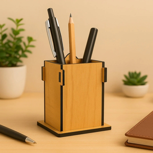Porte-stylo en MDF personnalisé par sublimation, idéal pour étudiants, rangement de bureau, armoire, ou comme étui de rangement pour fournitures de bureau sur le bureau. - Product Image 4