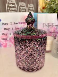Pot en résine fait main, pot décoratif, pot pour la décoration de la maison, pot à bonbons, pot porte-bougie avec couvercle, pot à maquillage, pot à paillettes épaisses - Product Image 4