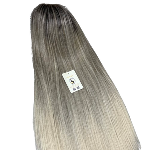 Peluca Balayage 100% resaltado humano vietnamita Cierre de encaje sin cola cabello crudo vietnamita peluca Suiza negra Natural - Product Image 1