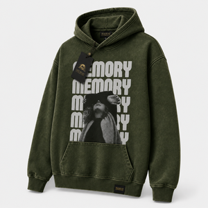 Sweat-shirt à capuche vert olive pour homme Silk Road Operations, coupe oversize, en coton French Terry, avec poche imprimée, décontracté, pour l'automne - Product Image 1