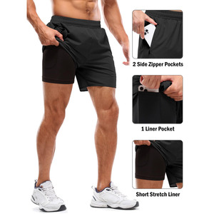 Shorts de bain et de sport pour hommes, style urbain, été, personnalisables, à motif uni, teints, pour la plage et le jogging - Product Image 3