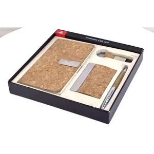 Set de Regalo Ejecutivo Premium con Llavero y Bolígrafo Metálico, Set de Regalo Corporativo con Cuaderno con Acabado de Corcho y Tarjetero - Product Image 1