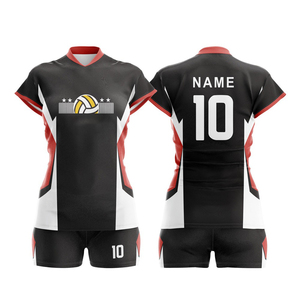 Custom Sublimation Moisture-Wicking Volleyball Uniform Wholesale Quick Dry Short Sleeve College Team Polyester - Product Image 5