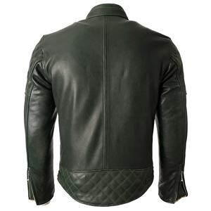 Chaqueta de cuero de vaca auténtica para hombre, Top ajustado para motocicleta Racer en negro, temporada de invierno, talla grande - Product Image 2