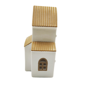 Farol de Cerámica Esmaltada con Diseño de Casa de Pueblo Nórdica para Navidad, Decoración de Mesa LED, Adorno Festivo al por Mayor OEM ODM - Product Image 3