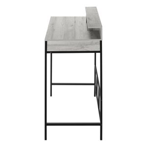 Modern 48\"L Contemporary <b>Computer</b> <b>Desk</b> for Home Office Grey Laminate with <b>Black</b> Metal & Storage Shelves Work Laptop - Product Image 6