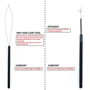 Kit d'outils professionnels en acier inoxydable pour extensions de cheveux, usage commercial, multifonctionnel, pinces plates et courbées de 7 pouces, clips, aiguilles - Product Image 6
